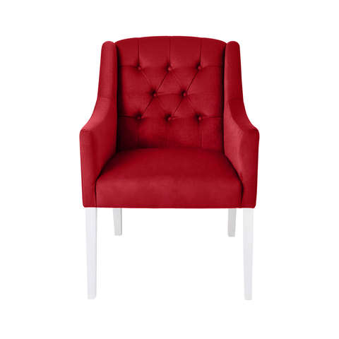 Dining Chair Canon – Alcantara Bordeaux - White feet