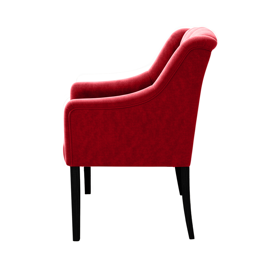 Chaise de salle à manger Canon - Alcantara Bordeaux - Noir pieds
