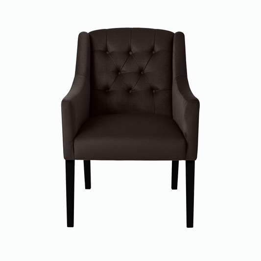 Chaise de salle à manger Canon - Alcantara Charcoal - pieds noirs | Marcottestyle