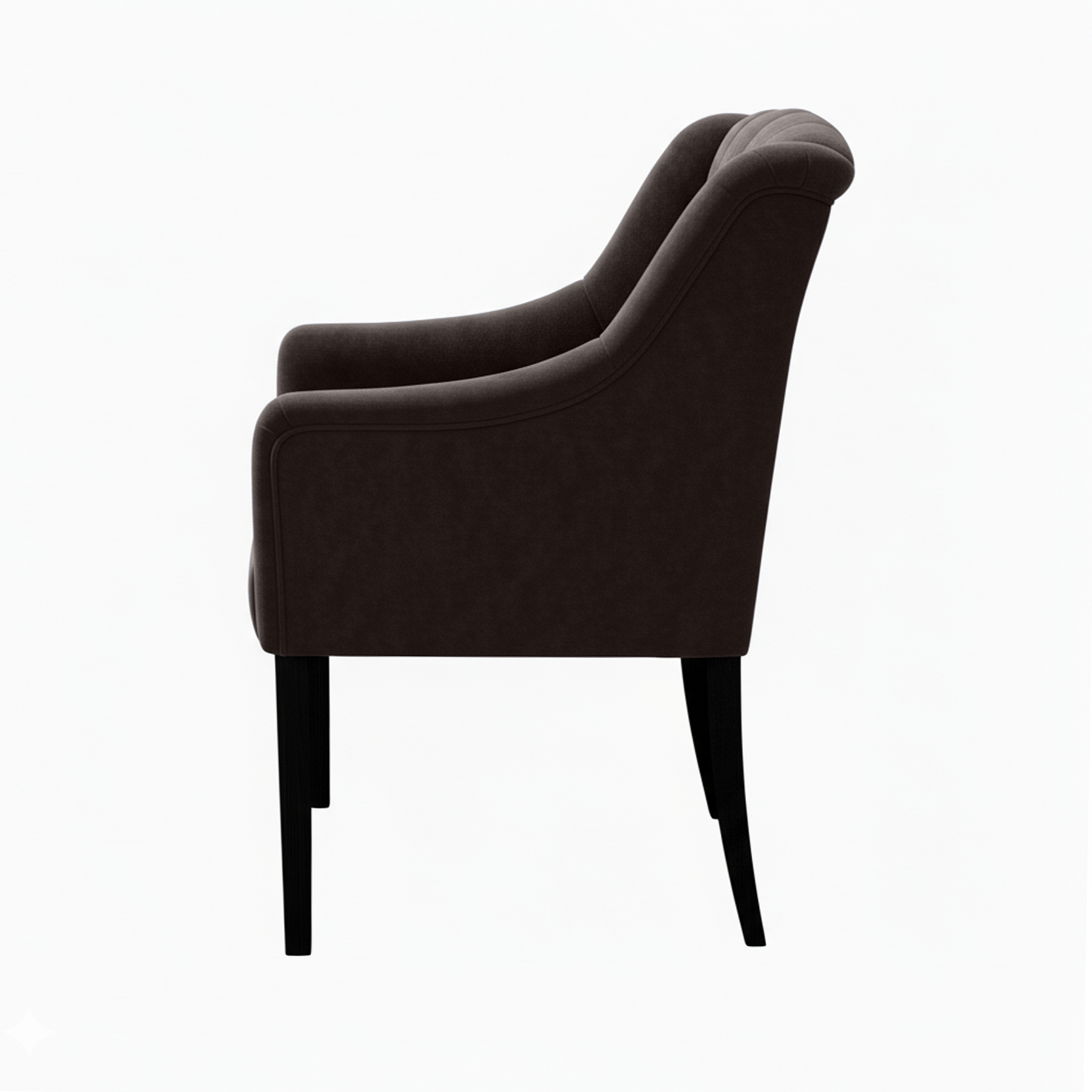 Chaise de salle à manger Canon - Alcantara Anthracite - Noir pieds