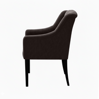 Chaise de salle à manger Canon - Alcantara Anthracite - Noir pieds