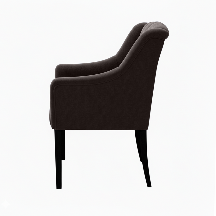Chaise de salle à manger Canon - Alcantara Anthracite - Noir pieds
