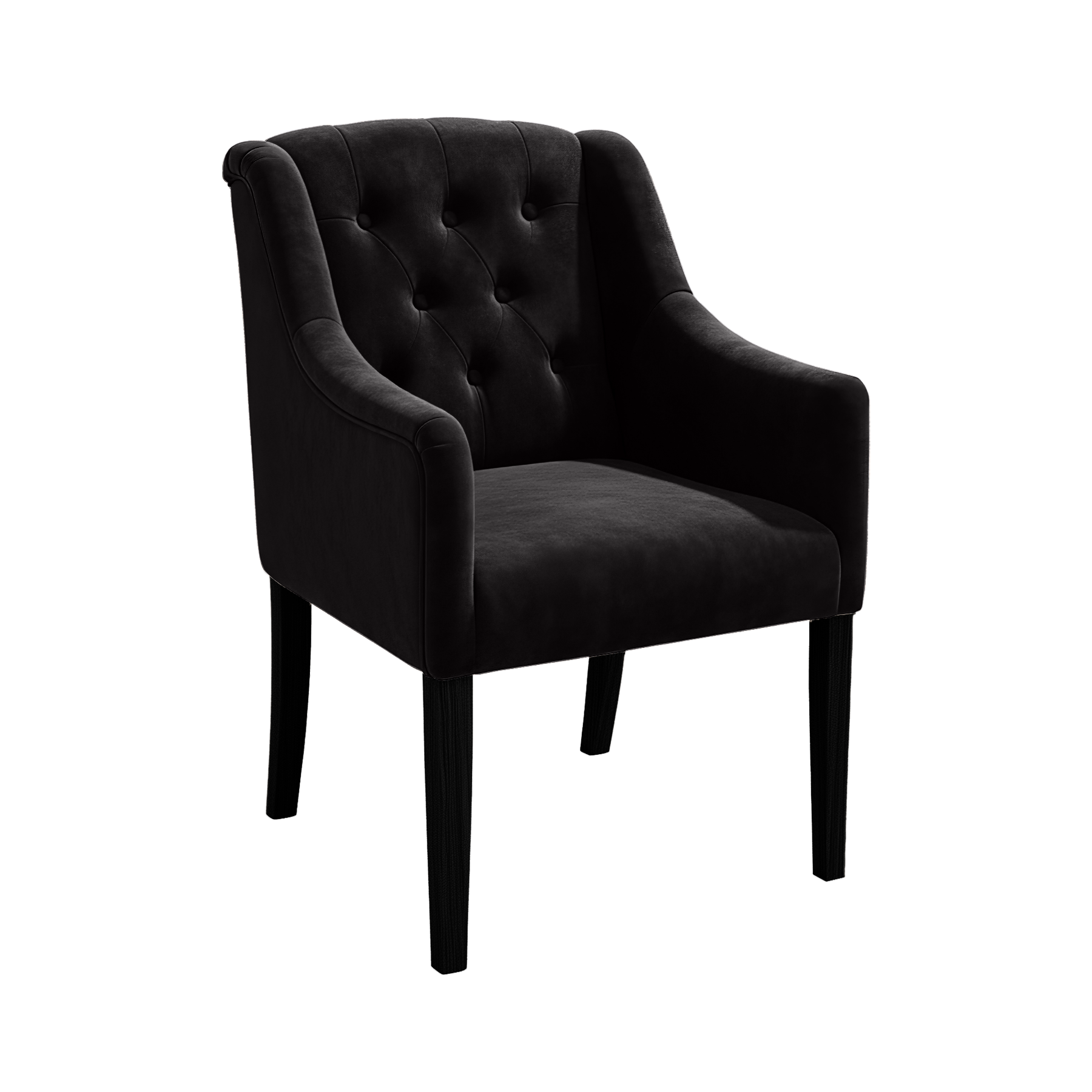 Chaise de salle à manger Canon - Alcantara Noir - Noir pieds