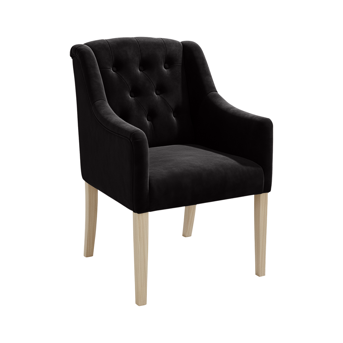 Dining Chair Canon – Alcantara Black - Oak feet