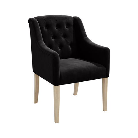 Dining Chair Canon – Alcantara Black - Oak feet