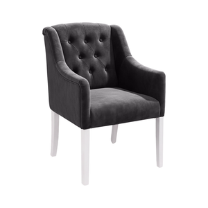 Dining Chair Canon - Alcantara Grey - White feet