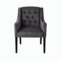 Esszimmerstuhl Canon - Alcantara Grey - Schwarze Füße - Vorderansicht | Marcottestyle