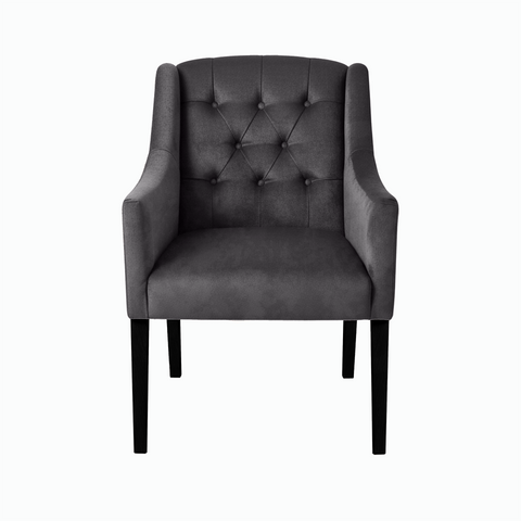 Dining Chair Canon – Alcantara Grey - Black feet