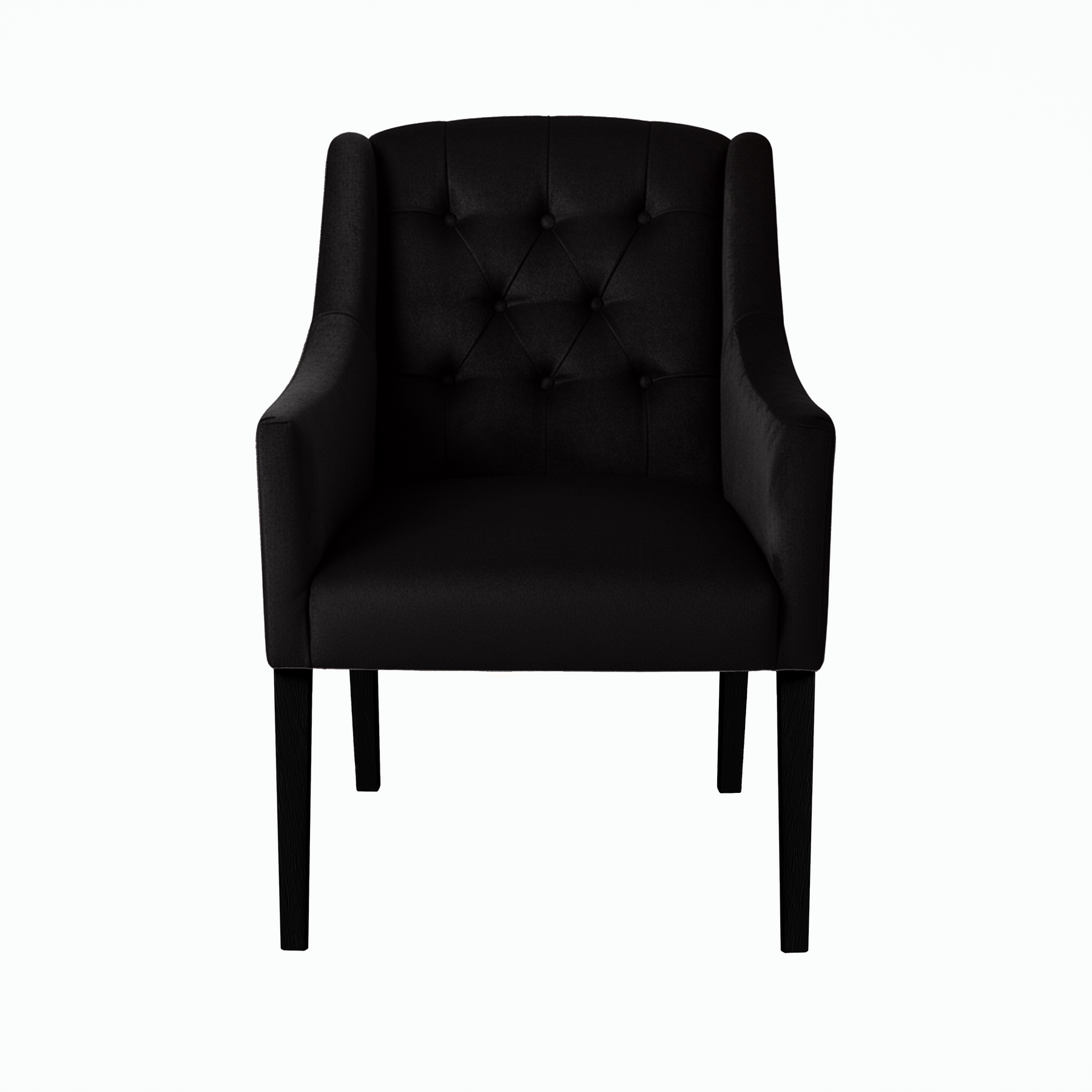 Chaise de salle à manger Canon - Alcantara Noir - Noir pieds