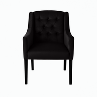 Chaise de salle à manger Canon - Alcantara Noir - Noir pieds