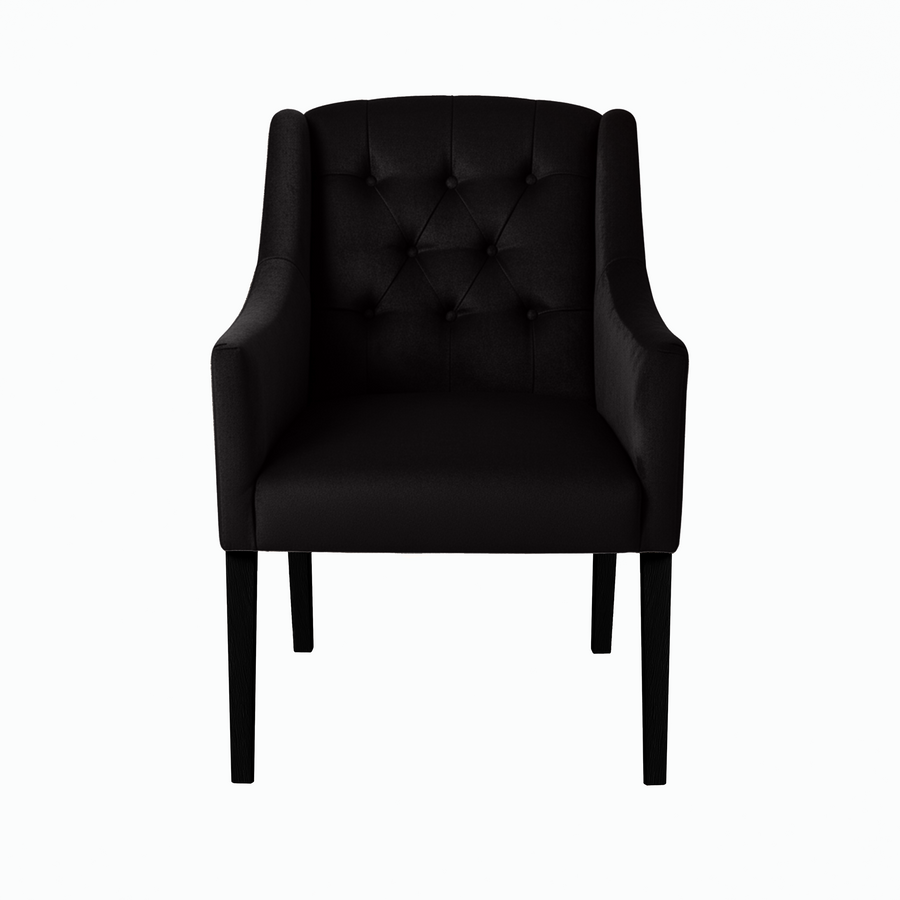 Chaise de salle à manger Canon - Alcantara Noir - Noir pieds