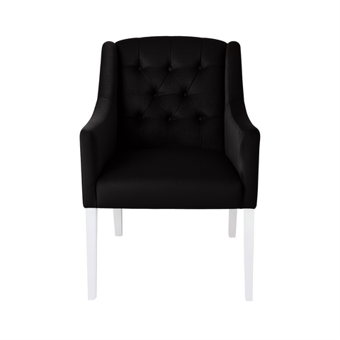Dining Chair Canon – Alcantara Black - White feet