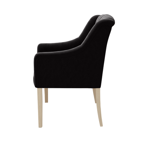 Dining Chair Canon – Alcantara Black - Oak feet