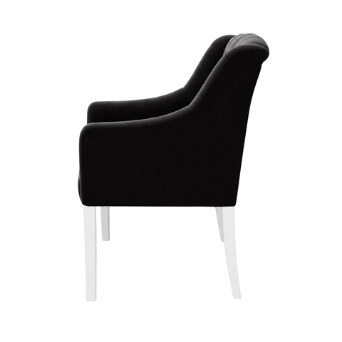 Dining Chair Canon – Alcantara Black - White feet
