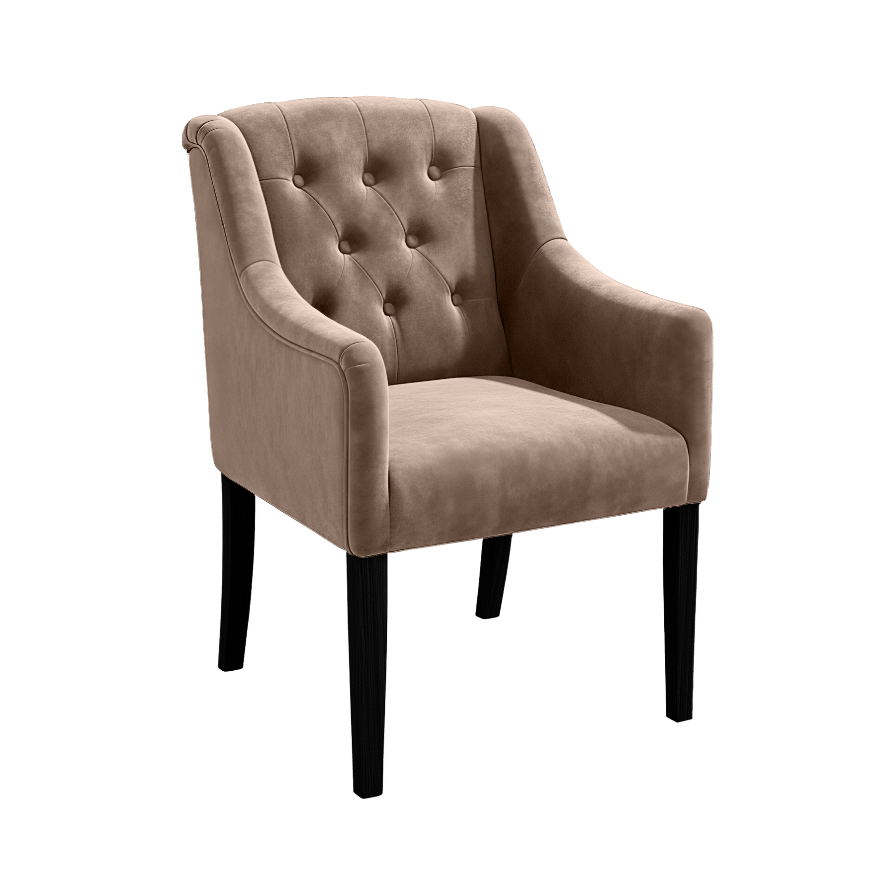 Chaise de salle à manger Canon - Alcantara Beige - Noir pieds