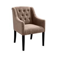 Chaise de salle à manger Canon - Alcantara Beige - Noir pieds