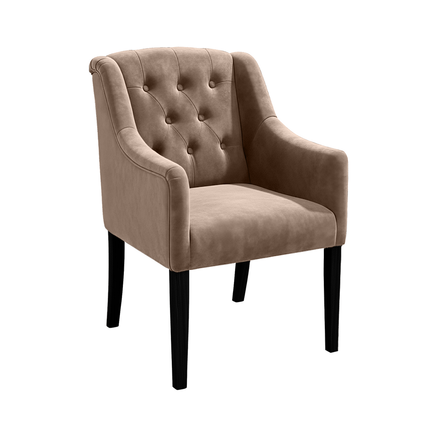 Chaise de salle à manger Canon - Alcantara Beige - Noir pieds