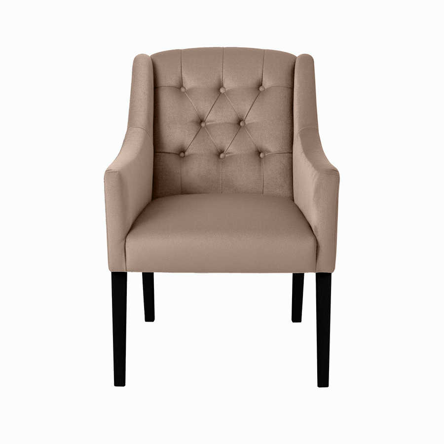 Chaise de salle à manger Canon - Alcantara Beige - Noir pieds