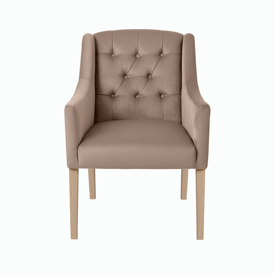 Chaise de salle à manger Canon - Alcantara Beige - Chêne pieds