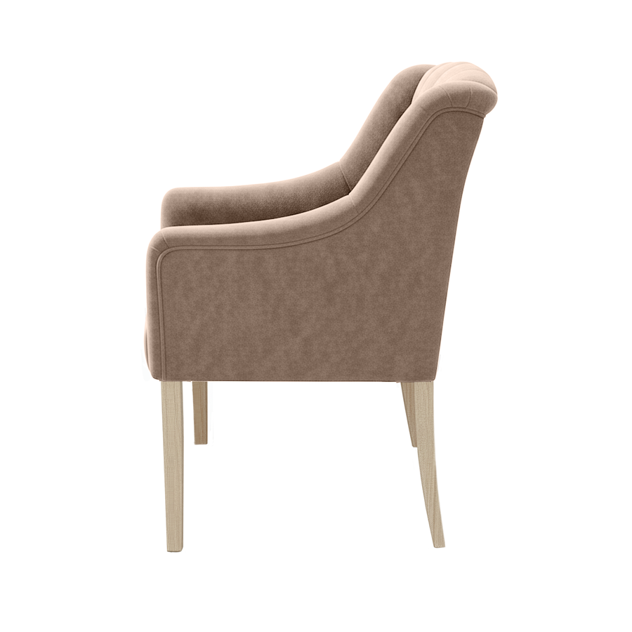 Chaise de salle à manger Canon - Alcantara Beige - Chêne pieds