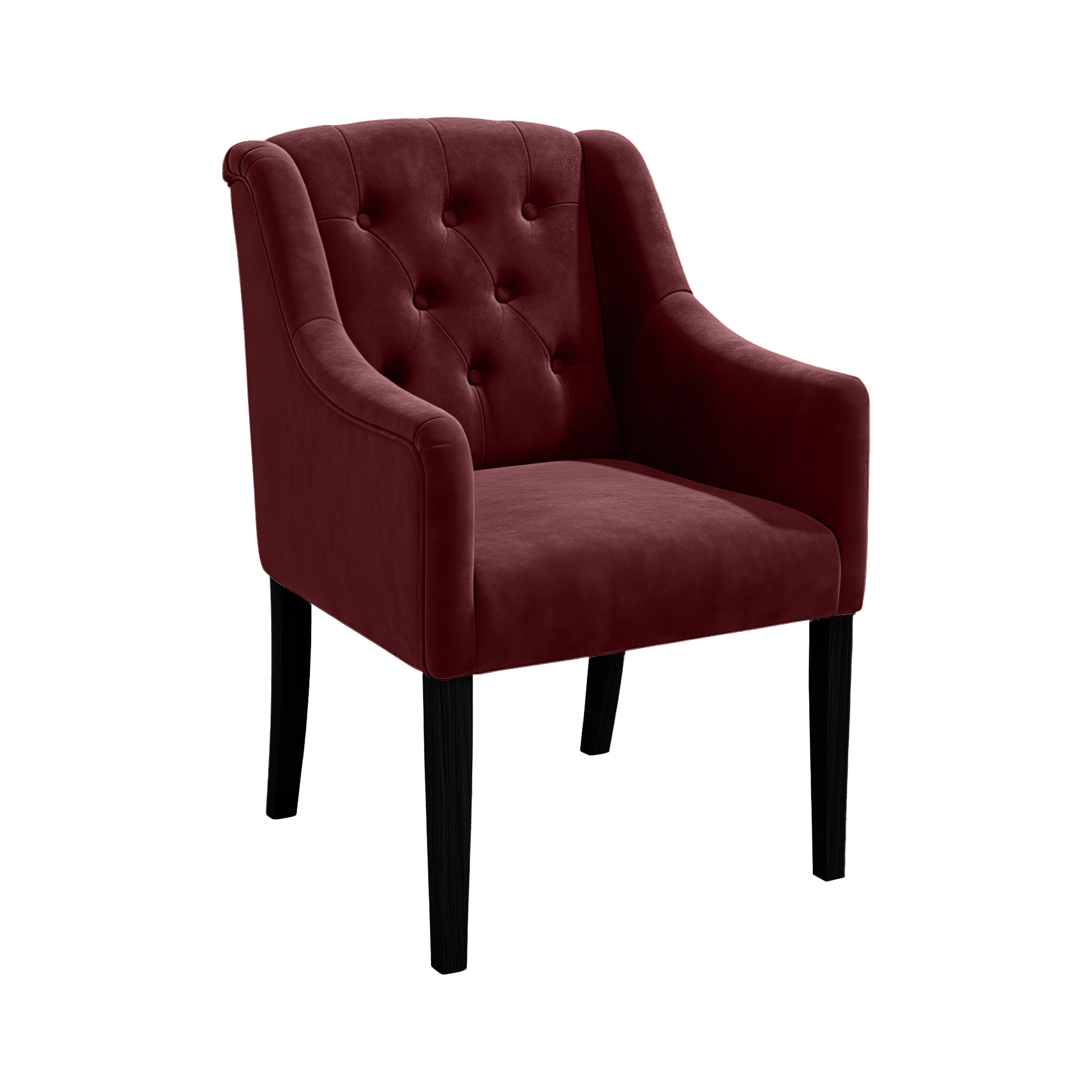 Dining Chair Canon – Alcantara Wine Red - Black feet