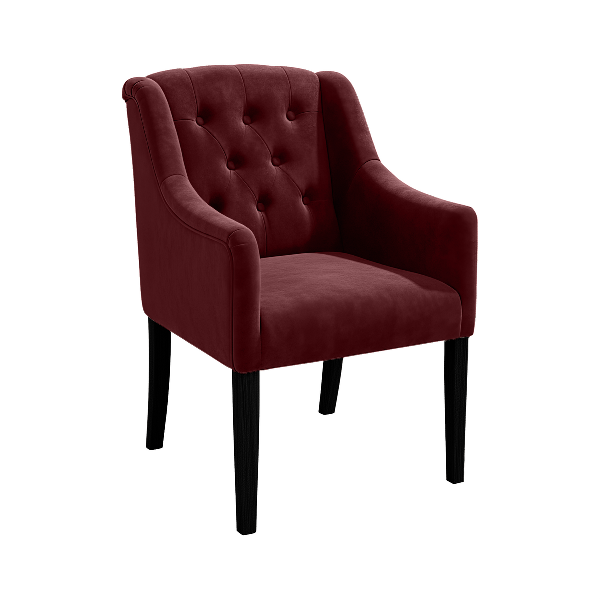 Dining Chair Canon – Alcantara Wine Red - Black feet