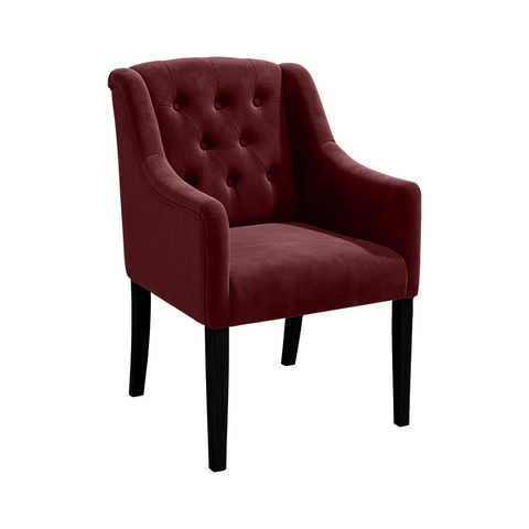 Dining Chair Canon – Alcantara Wine Red - Black feet