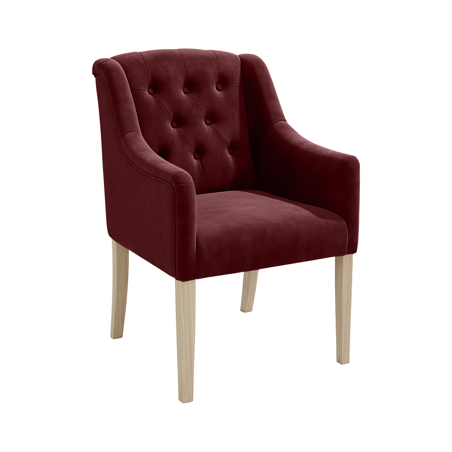 Dining Chair Canon – Alcantara Wine Red - Oak feet