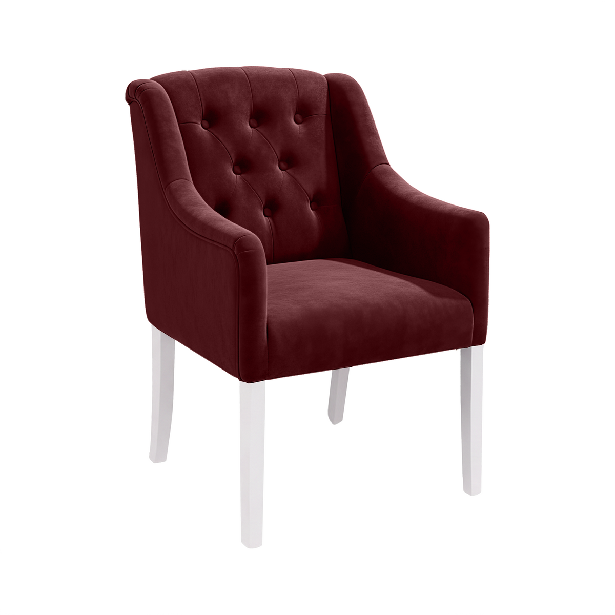 Dining Chair Canon – Alcantara Wine Red - White feet