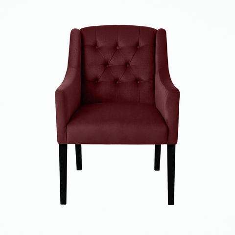 Dining Chair Canon – Alcantara Wine Red - Black feet