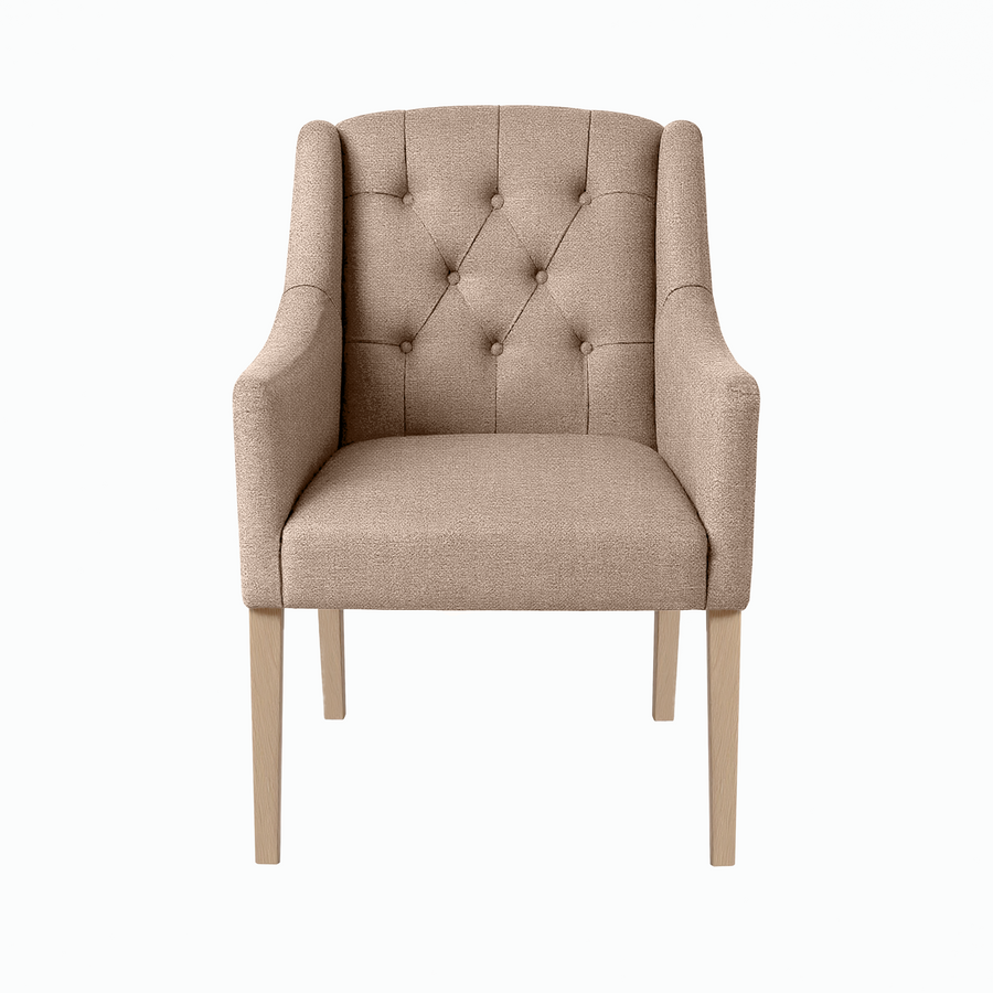 Chaise de salle à manger Canon - Beige - Chêne pieds
