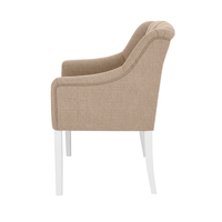 Esszimmerstuhl Canon - Beige - Weiß Füße