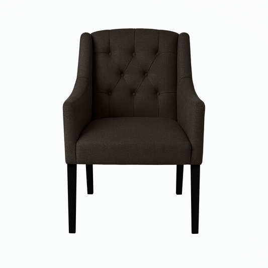 Chaise de salle à manger Canon - Onyx Gris - pieds noirs | Marcottestyle