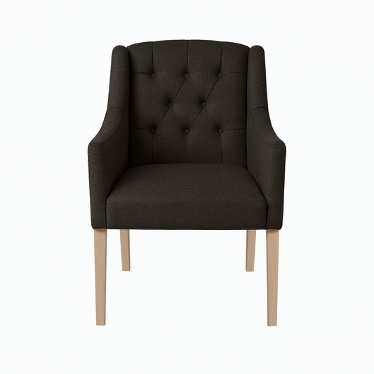 Chaise de salle à manger Canon - Onyx Gris - pieds en chêne | Marcottestyle