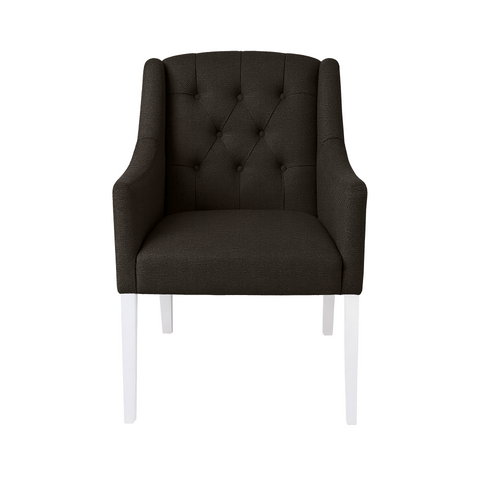 Dining Chair Canon – Onyx Grey - White feet