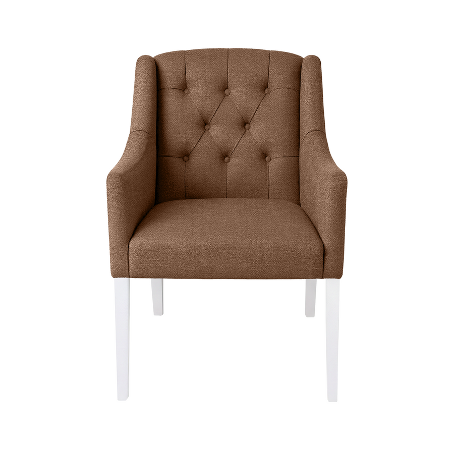 Chaise de salle à manger Canon - Marron clair - Blanc pieds