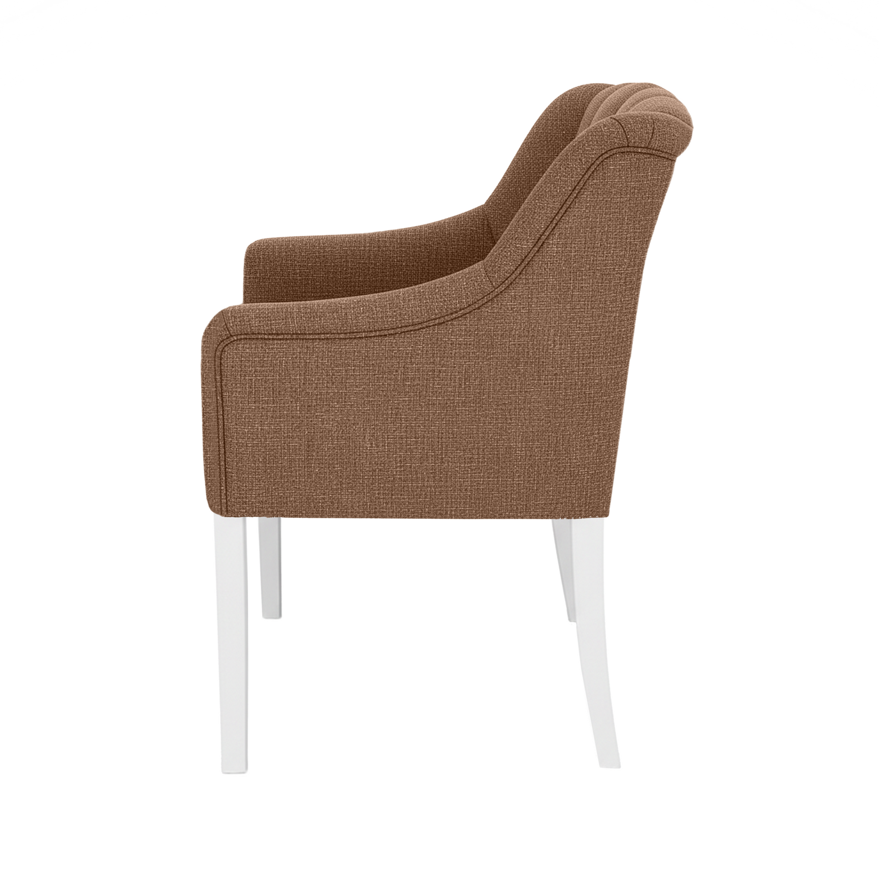 Chaise de salle à manger Canon - Marron clair - Blanc pieds