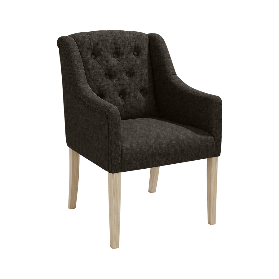 Chaise de salle à manger Canon - Onyx Gris - Chêne pieds
