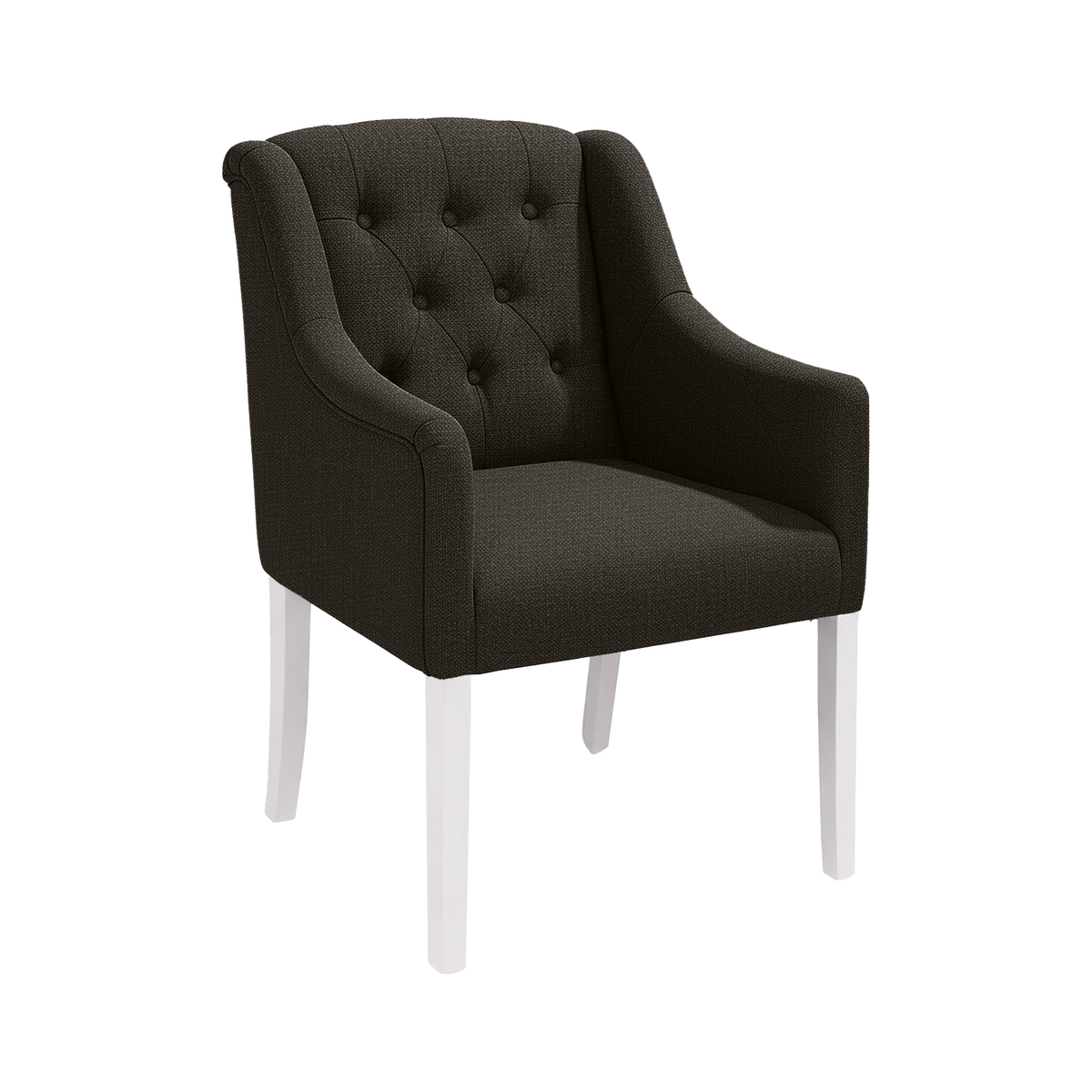 Dining Chair Canon – Onyx Grey - White feet