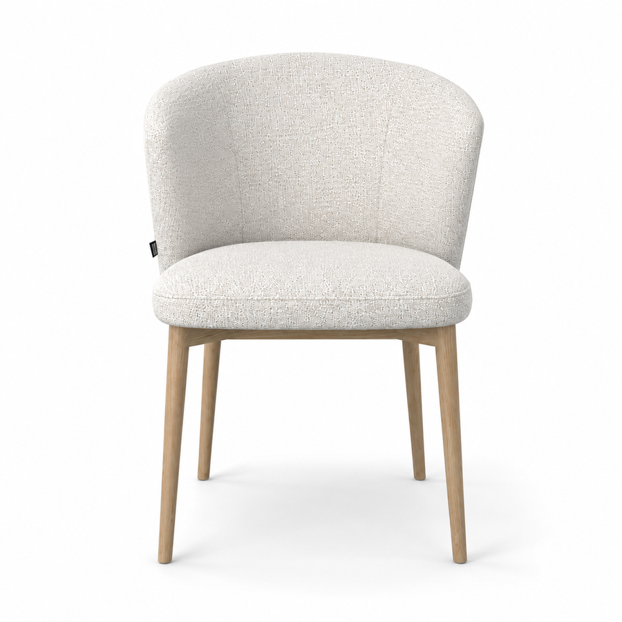 Dining Chair Harmony - Oasis 01 Fabric & Natural Wood Frame - 60 x 58 x 81 cm