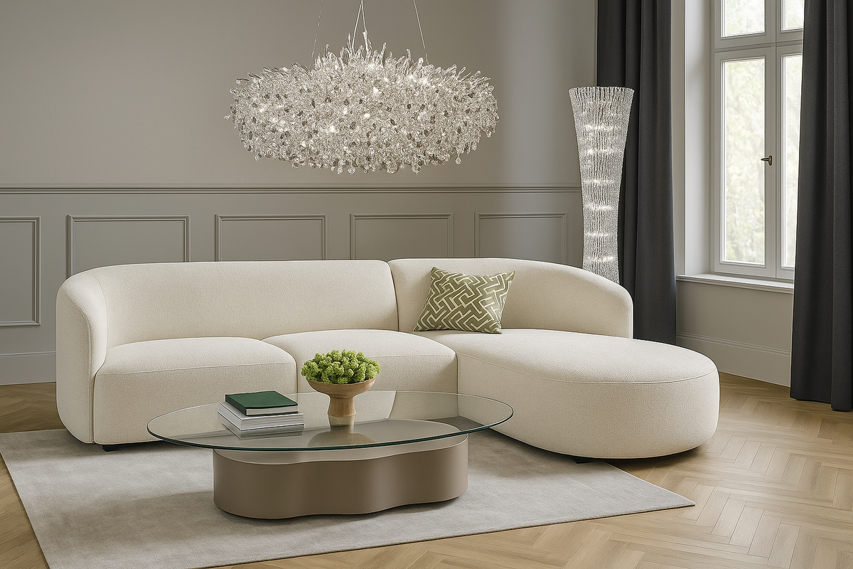 Sofa Cavallo - Beige Fabric Corner Sofa 280×152cm | Marcottestyle