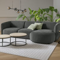 Sofa Cavallo - Black Fabric Corner Sofa 280×152cm