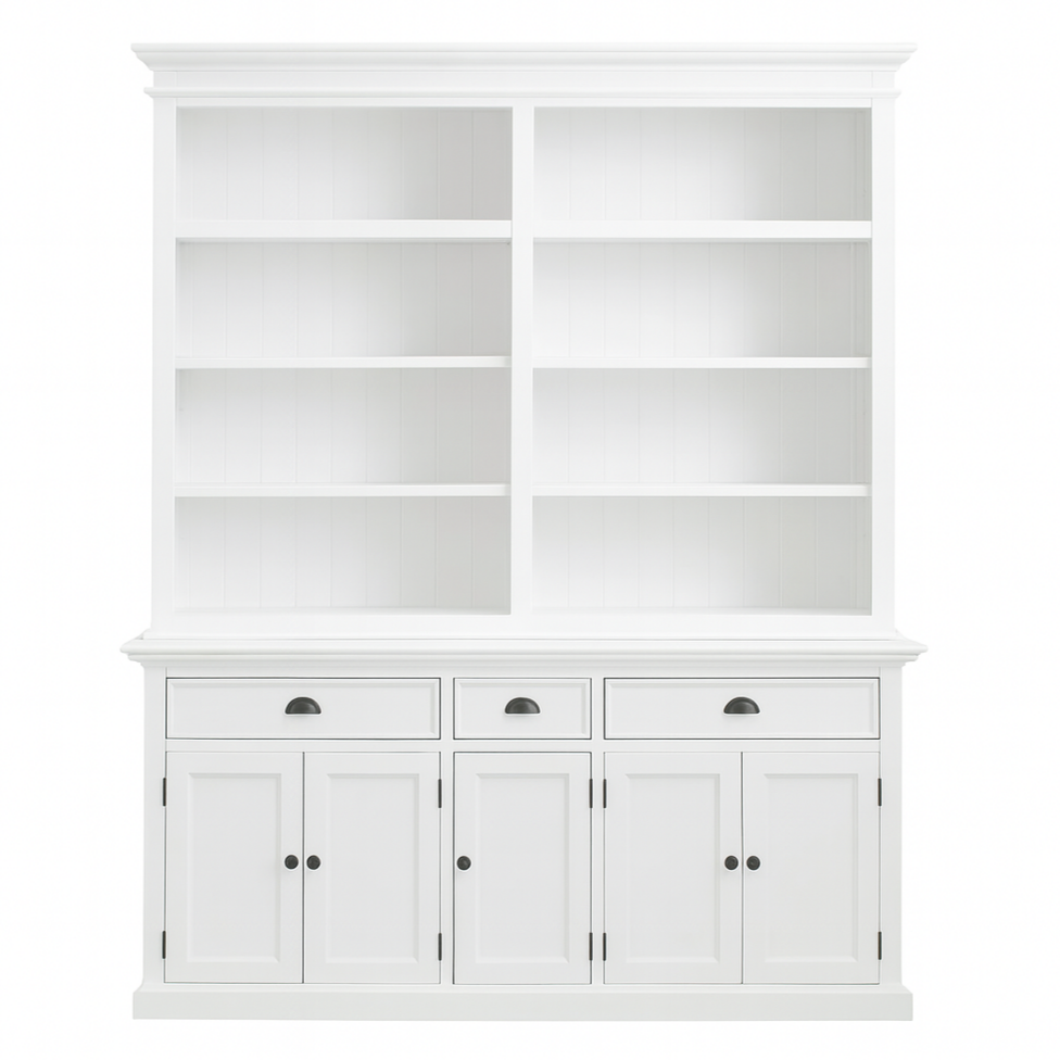 Hutch Bookcase 5 Doors, 3 Drawers | Marcottestyle