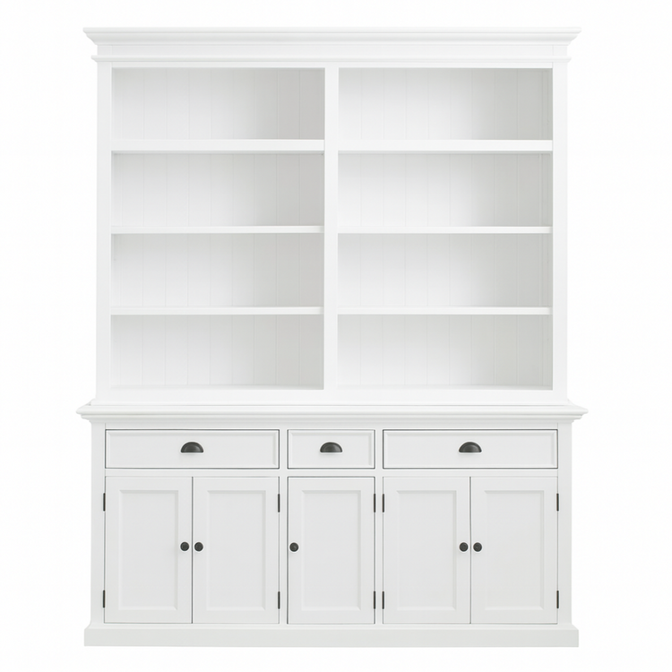 Hutch Bookcase 5 Doors, 3 Drawers | Marcottestyle