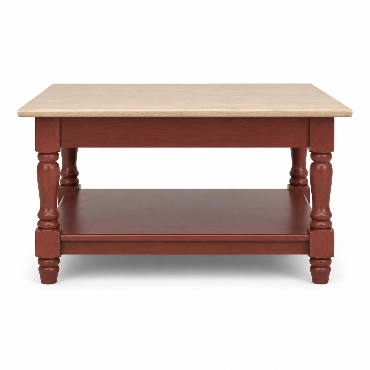 Coffee Table Lumero - Terracotta & Natural Solid Oak
