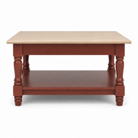 Coffee Table Lumero - Terracotta & Natural Solid Oak