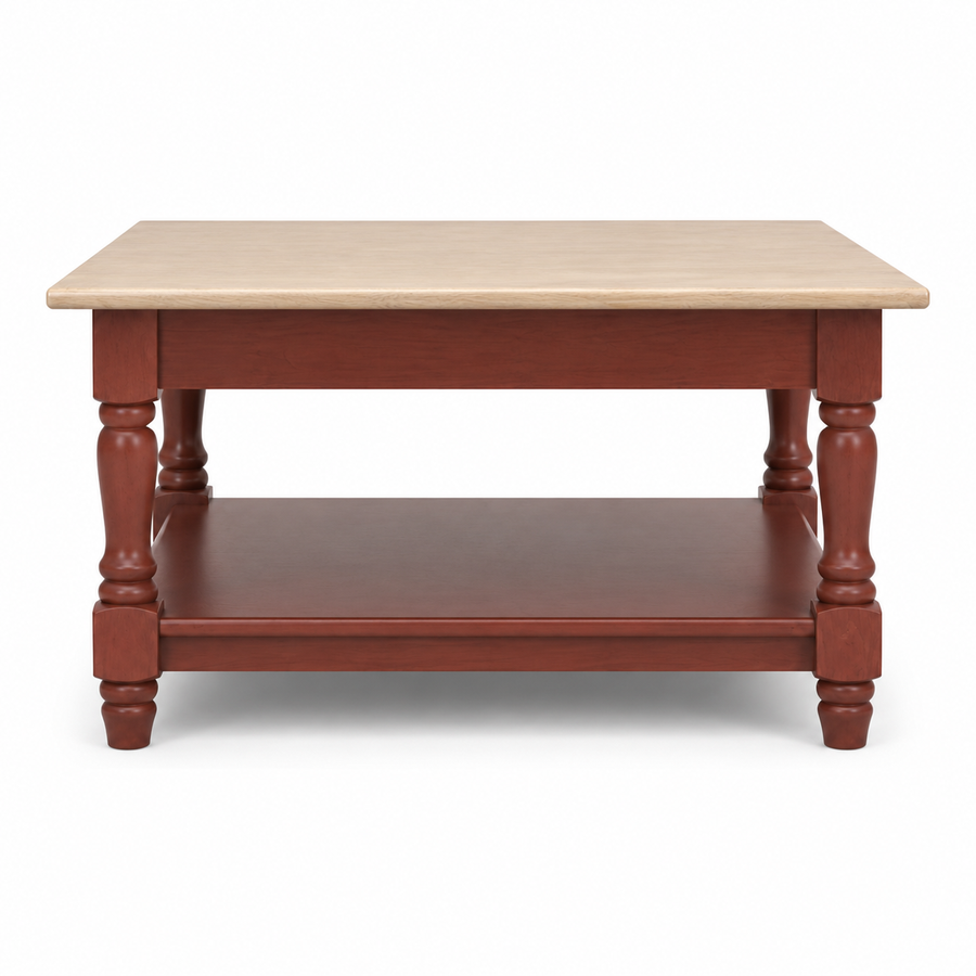 Coffee Table Lumero - Terracotta & Natural Solid Oak