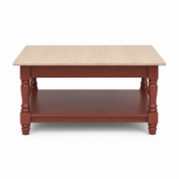 Coffee Table Lumero - Terracotta & Natural Solid Oak