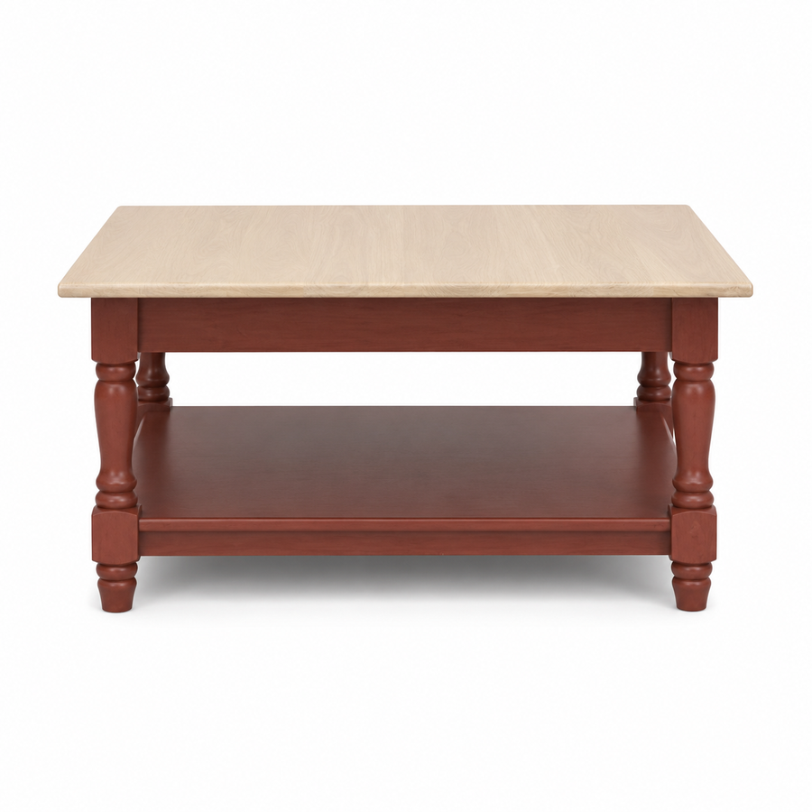 Coffee Table Lumero - Terracotta & Natural Solid Oak
