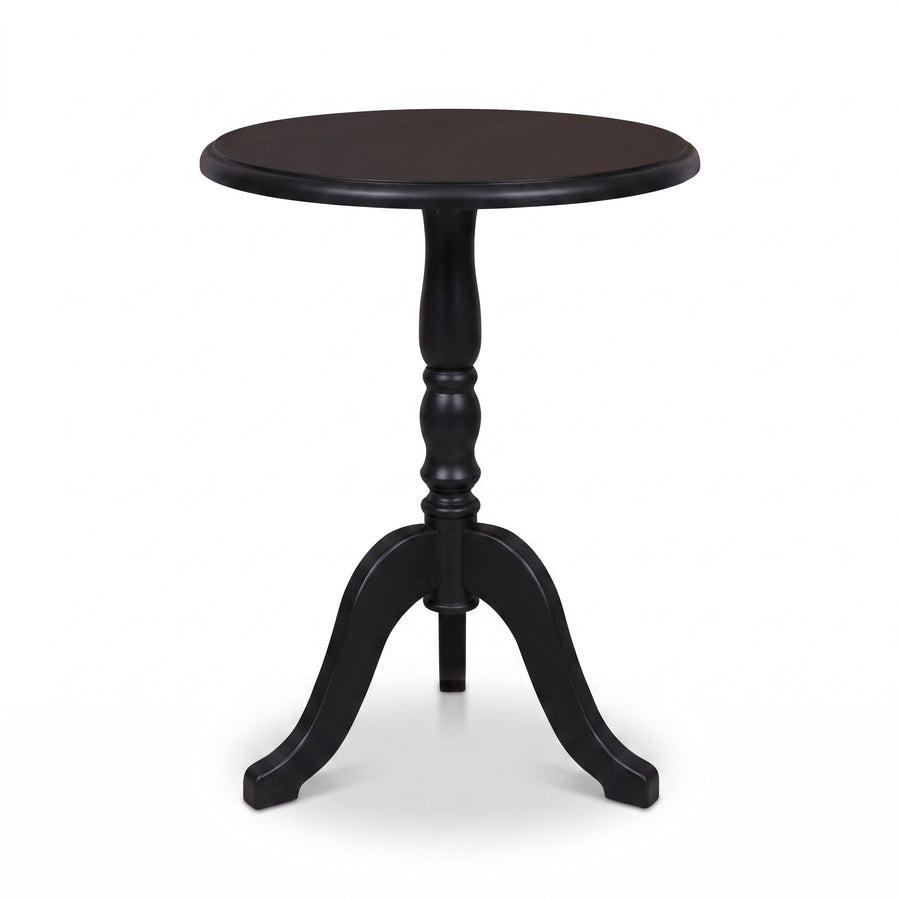 Coffee Table Margaux in black, front view, 60 x 60 x 78 cm
